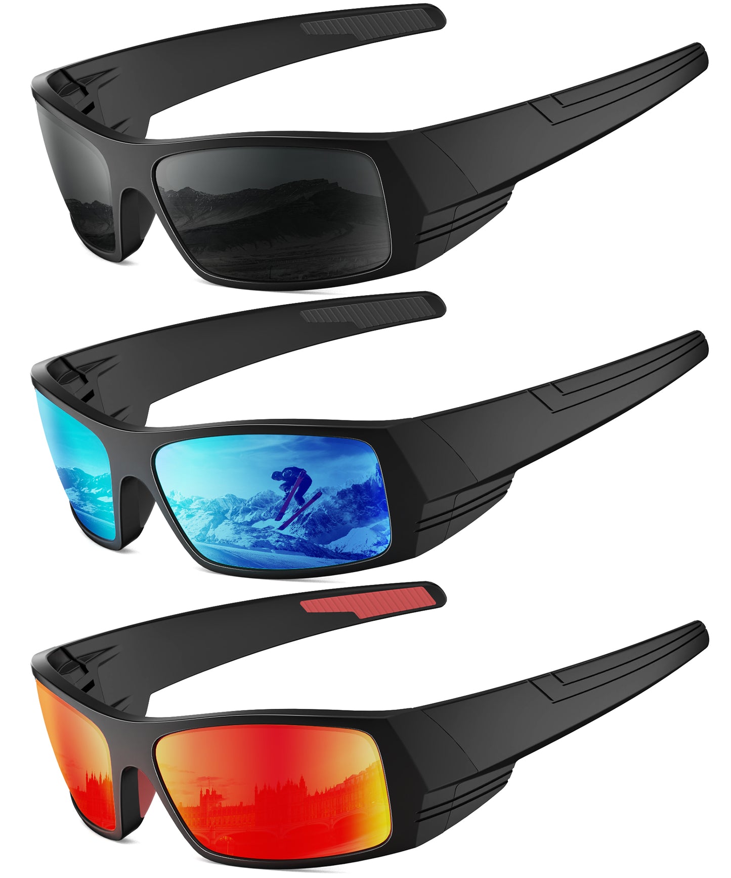 Polarized Sports Sunglasses for Men Women Wrap Around Sun Glasses UV400 Protection Mens Sunglasses Cycling Fishing Golf QA123-2-3-5