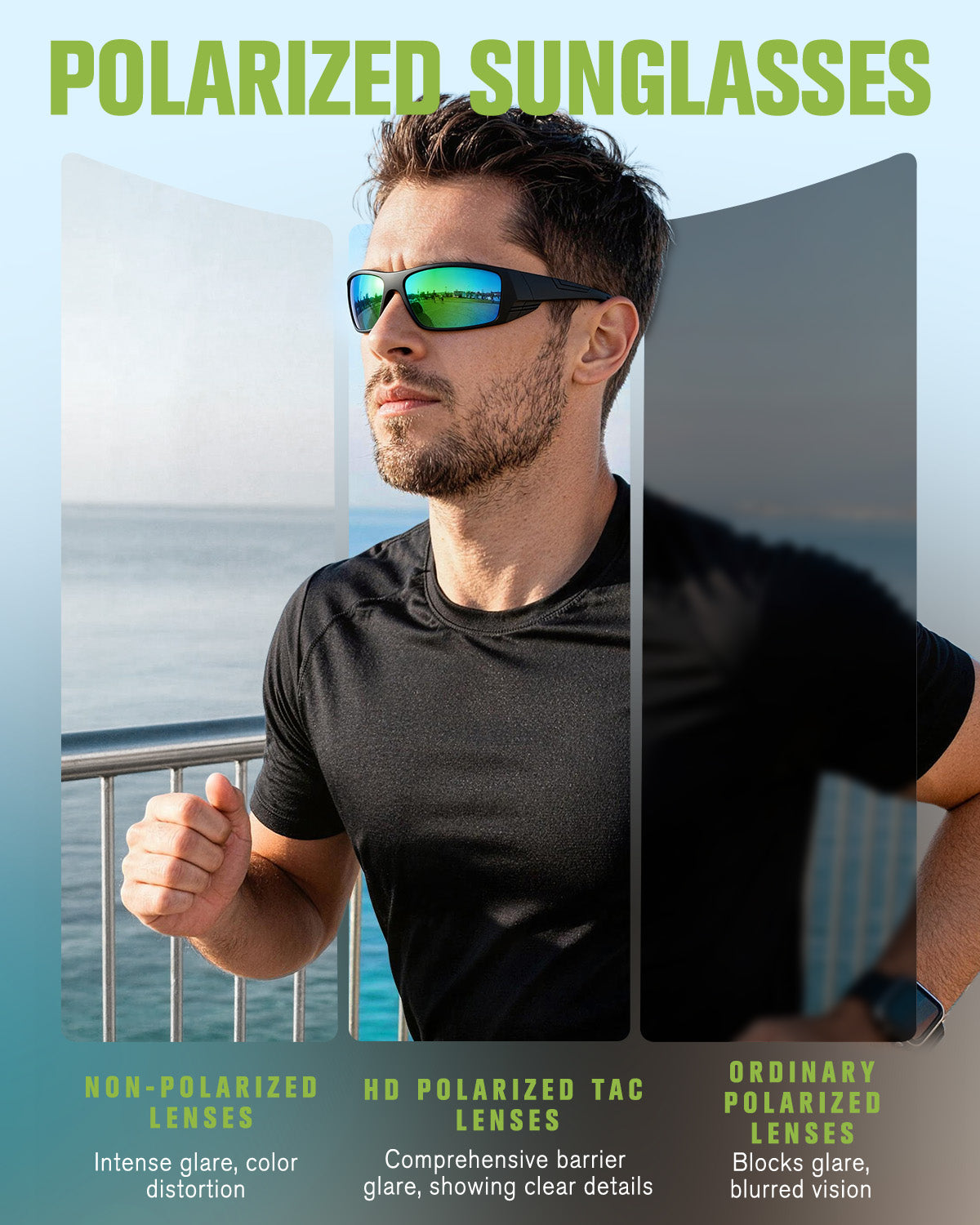 Polarized Sports Sunglasses for Men Women Wrap Around Sun Glasses UV400 Protection Mens Sunglasses Cycling Fishing Golf QA123-2-3-5